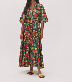 Style 1-1074466289-2696 La DOUBLEJ Yellow Size 12 Free Shipping Silk Print Tall Height Plus Size Straight Dress on Queenly