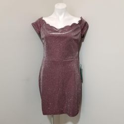 B. Smart Purple Size 14 Burgundy Jersey Plus Size Cocktail Dress on Queenly