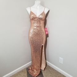 Style Rose Gold B. Smart Multicolor Size 4 Jersey Rose Gold Side slit Dress on Queenly
