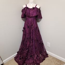 Handmade Purple Size 2 Mini Floor Length Jersey A-line Dress on Queenly
