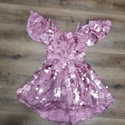 Handmade Pink Size 0 Sequined Jersey Cocktail Dress on Queenly