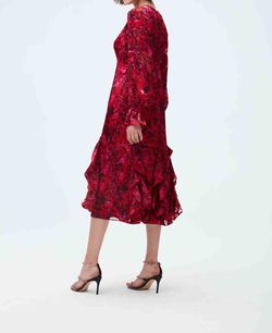 Style 1-1522798599-2168 Diane von Furstenberg Red Size 8 Tall Height Sleeves High Neck Cocktail Dress on Queenly