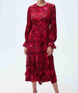 Style 1-1522798599-2168 Diane von Furstenberg Red Size 8 Free Shipping Sleeves High Neck Ruffles Cocktail Dress on Queenly