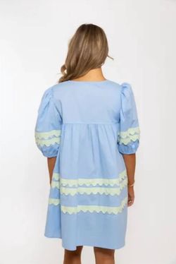Style 1-154474234-3011 Karlie Blue Size 8 Sleeves Cocktail Dress on Queenly
