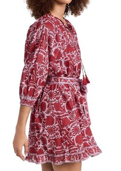 Style 1-154566560-3011 Cleobella Red Size 8 Free Shipping Print Tall Height Keyhole Cocktail Dress on Queenly