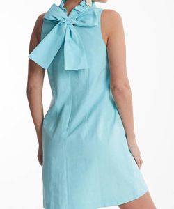 Style 1-1817004837-3011 Tyler Boe Blue Size 8 Tall Height Ruffles Summer Casual Cocktail Dress on Queenly