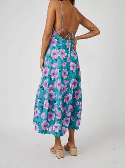 Style 1-1821617517-3236 Free People Blue Size 4 Sorority Free Shipping Floral Backless Cocktail Dress on Queenly