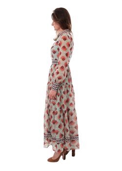 Style 1-187014337-2791 CK BRADLEY Red Size 12 Floor Length Print Tall Height Straight Dress on Queenly