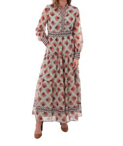Style 1-187014337-2791 CK BRADLEY Red Size 12 Long Sleeve Print Straight Dress on Queenly