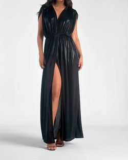 Style 1-1904002267-2901 ELAN Black Size 8 Tall Height Side slit Dress on Queenly