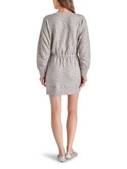 Style 1-2142196701-3011 STEVE MADDEN Gray Size 8 Long Sleeve Mini Cocktail Dress on Queenly