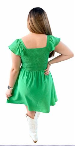 Style 1-2191340421-2791 MICHELLE MCDOWELL Green Size 12 Mini Cap Sleeve Cocktail Dress on Queenly