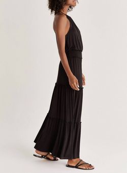 Style 1-2229454165-2793 Z Supply Black Size 12 Floor Length Jersey Tall Height Straight Dress on Queenly