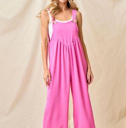 Style 1-2379279225-3775 Lovely Melody Pink Size 16 Polyester Pockets Jumpsuit Dress on Queenly