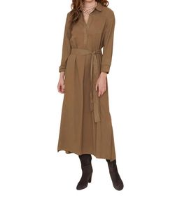 Style 1-2399342454-3011 XIRENA Brown Size 8 Tall Height Straight Dress on Queenly