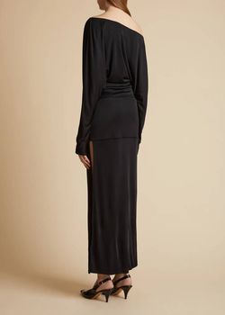Style 1-2455503605-3855 Khaite Black Size 0 Side Slit Pageant Long Sleeve Straight Dress on Queenly
