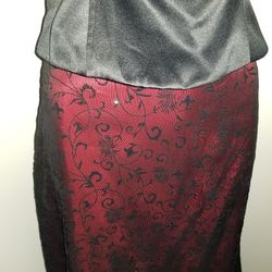 Style Vintage Zum Zum by Niki Livas Multicolor Size 6 Satin Jersey High Neck A-line Dress on Queenly