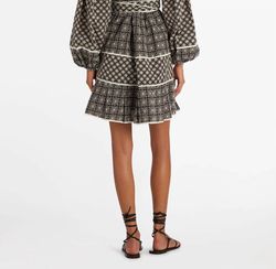 Style 1-2719389165-3471 Marie Oliver Brown Size 4 Embroidery Sleeves Sorority Cocktail Dress on Queenly