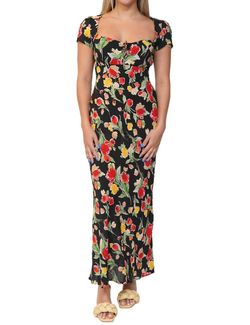 Style 1-2784266598-3852 RIXO Black Size 0 Floral Straight Sweetheart Cocktail Dress on Queenly
