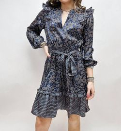 Style 1-2803577599-2901 current air Blue Size 8 Floral Ruffles Tall Height Sorority Cocktail Dress on Queenly
