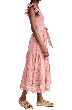 Style 1-283089151-3011 Cleobella Pink Size 8 Sleeves Floral Belt Cocktail Dress on Queenly