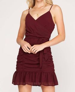 Style 1-2911770522-2791 SHE + SKY Red Size 12 Burgundy Sorority Casual Plus Size Cocktail Dress on Queenly