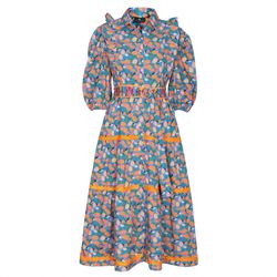 Style 1-2918381899-3471 EMILY LOVELOCK Blue Size 4 Belt Mini High Neck Cocktail Dress on Queenly