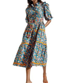Style 1-2918381899-3900 EMILY LOVELOCK Blue Size 0 Belt Mini Print Tall Height Cocktail Dress on Queenly
