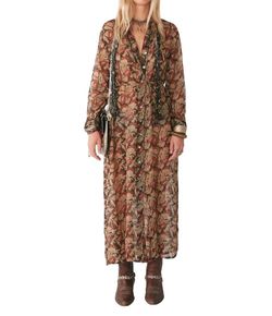 Style 1-2946104027-3471 Maison Hotel Brown Size 4 Military Tall Height Straight Dress on Queenly
