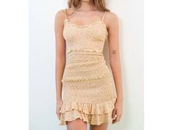Style 1-3089534918-3000 PAPERMOON Yellow Size 8 Mini Cocktail Dress on Queenly