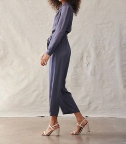 Style 1-3094002821-2901 Bella Dahl Gray Size 8 Sleeves Long Sleeve Floor Length Jumpsuit Dress on Queenly