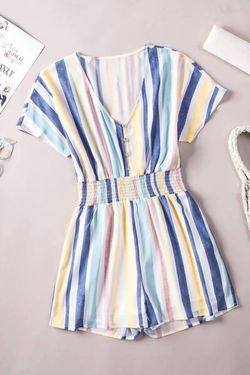 Style 1-314142698-3236 dear lover White Size 4 Free Shipping Pockets V Neck Mini Jumpsuit Dress on Queenly