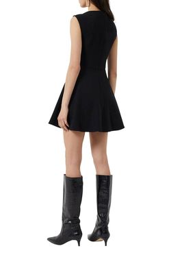 Style 1-3193025415-2168 FRENCH CONNECTION Black Size 8 Sorority Rush Mini Flare Cocktail Dress on Queenly