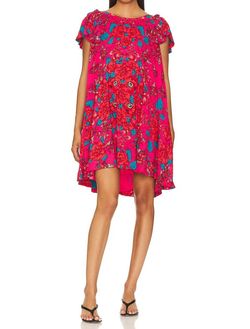 Style 1-3309271624-2901 Free People Pink Size 8 Floral Ruffles Cocktail Dress on Queenly