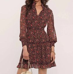 Style 1-3442418879-3458 heartloom Red Size 4 Floral Mini V Neck Print Cocktail Dress on Queenly