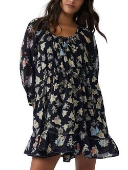 Style 1-3488119827-3014 Free People Black Size 8 Ruffles Sleeves Mini Sorority Cocktail Dress on Queenly