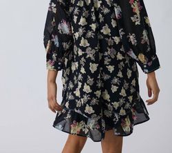 Style 1-3488119827-5233 Free People Black Size 0 Wednesday Floral Mini Cocktail Dress on Queenly
