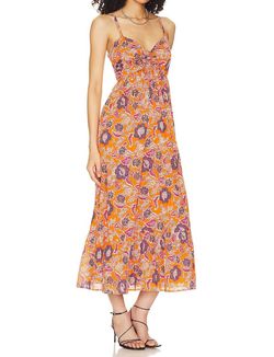 Style 1-3607785917-3471 Cleobella Orange Size 4 Tall Height Cocktail Dress on Queenly