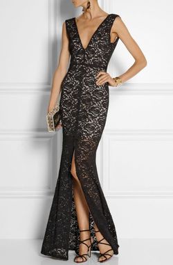 Alice and Olivia Black Size 2 Lace Prom Mermaid Dress on Queenly