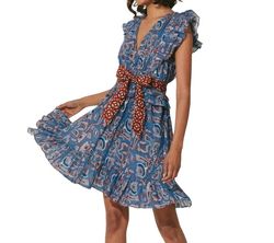 Style 1-3757730917-2791 Cleobella Blue Size 12 Mini Cocktail Dress on Queenly