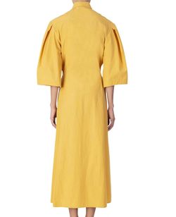 Style 1-3863995085-1502 ALYSI Yellow Size 40 High Neck Cocktail Dress on Queenly