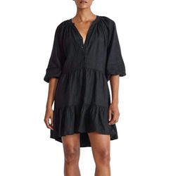 Style 1-4002908263-2901 APIECE APART Black Size 8 Sorority Sleeves Jersey Cocktail Dress on Queenly