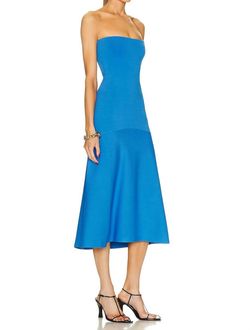 Style 1-4007994111-2901 A.L.C. Blue Size 8 Lace Strapless Cocktail Dress on Queenly