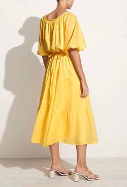 Style 1-402106737-2901 FAITHFULL THE BRAND Yellow Size 8 Black Tie Free Shipping Straight Dress on Queenly
