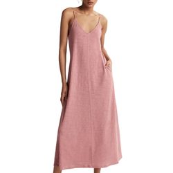 Style 1-4084534374-2696 ATM Pink Size 12 Military V Neck Jersey Straight Dress on Queenly
