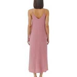 Style 1-4084534374-2901 ATM Pink Size 8 V Neck Jersey Straight Dress on Queenly
