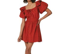 Style 1-4134540982-3471 Cleobella Red Size 4 Sorority Sorority Rush Mini Cocktail Dress on Queenly