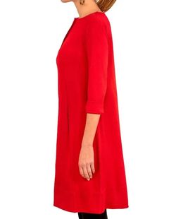 Style 1-4170522579-3471 GRETCHEN SCOTT Red Size 4 Spandex Sleeves Pockets Cocktail Dress on Queenly