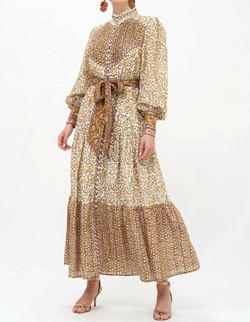 Style 1-4188567386-3011 Oliphant Nude Size 8 Silk Sleeves Military Belt Straight Dress on Queenly