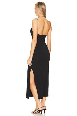Style 1-505046239-2901 Enza Costa Black Size 8 Side Slit Free Shipping Cocktail Dress on Queenly